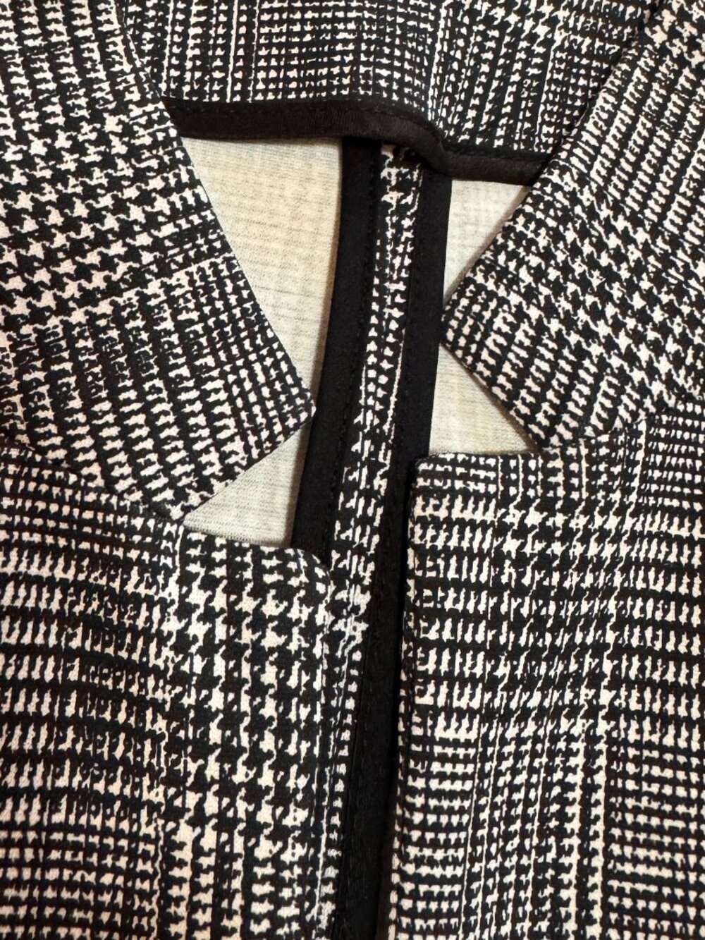 Alfani 16W Black Ivory Glen Plaid Open Front Jacket Plus Size Career - Picture 10 of 13